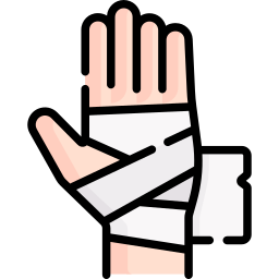 An injury icon showing the dangers and hazards of deburring