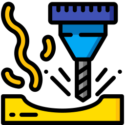 An illustration icon of a drill causing workpiece faults