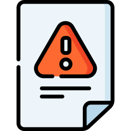 A warning icon for problems within the deburring process.