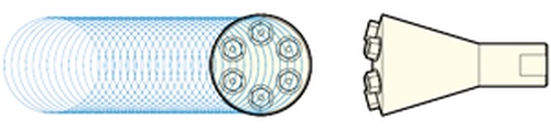 Multi-head nozzle for the Sugino Hi-Rotary high pressure water jet gun