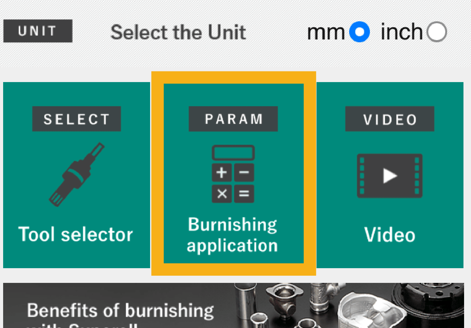 The Superoll Selector app lets you determine the best machining parameters for your job