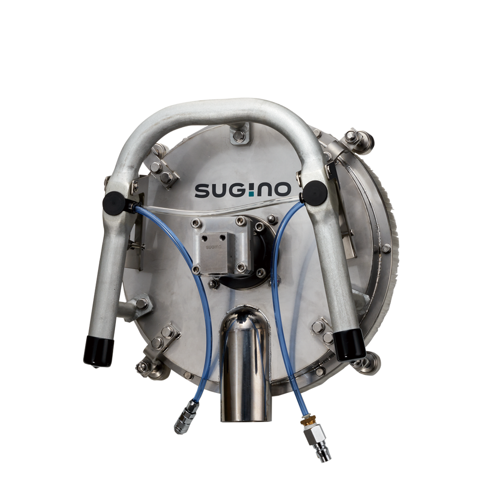 Sugino Aqua Cell Rotor ultra-high pressure waterjet tool for efficient cleaning and peeling of paint and coating off walls and flat surfaces