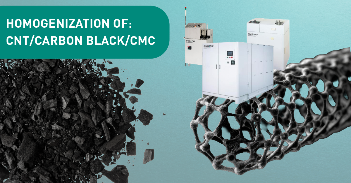 Using the Sugino Star Burst for homogenization of CMT, carbon black, carbon nanotube, CMC