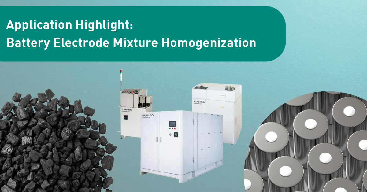 Battery Electrode Mixture Homogenization with Sugino Star Burst wet jet milling for carbon black, and carbon nanotubes